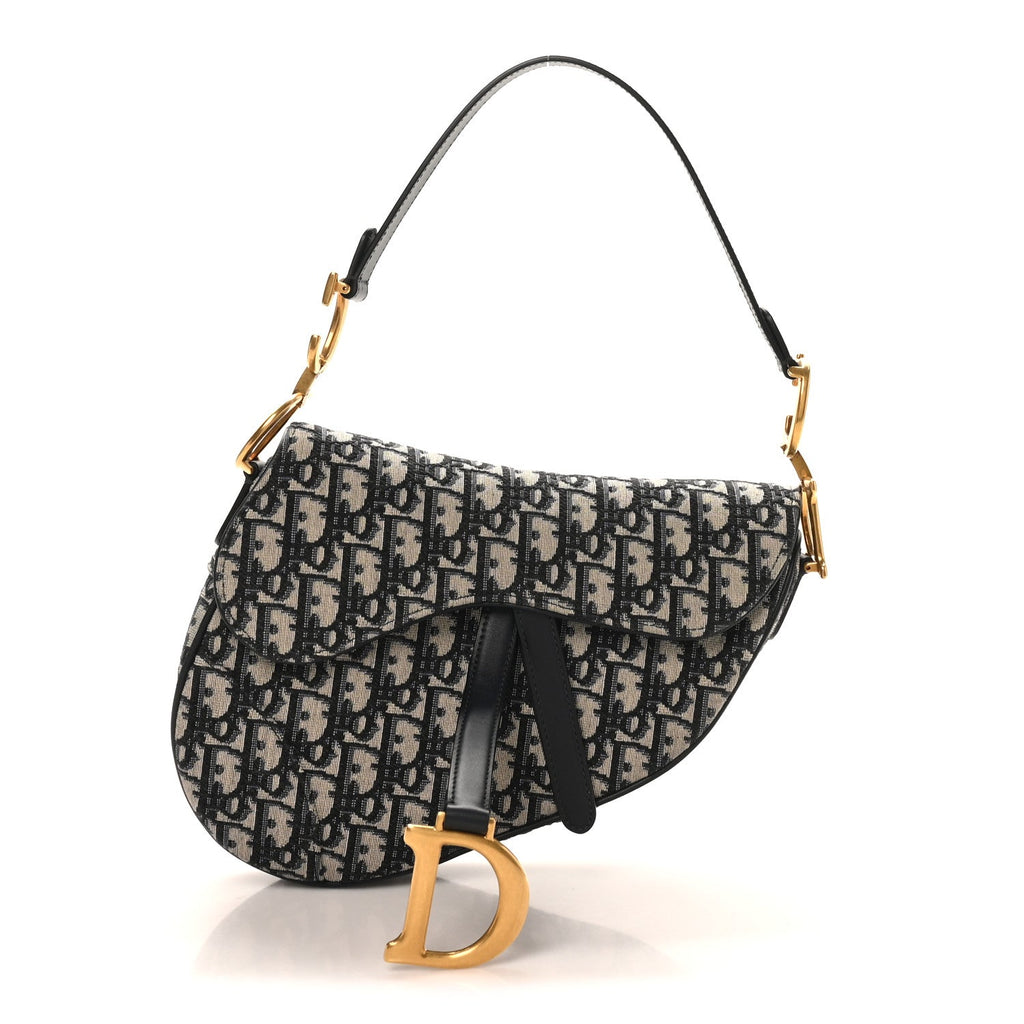 Christian Dior Oblique Saddle Bag Blue