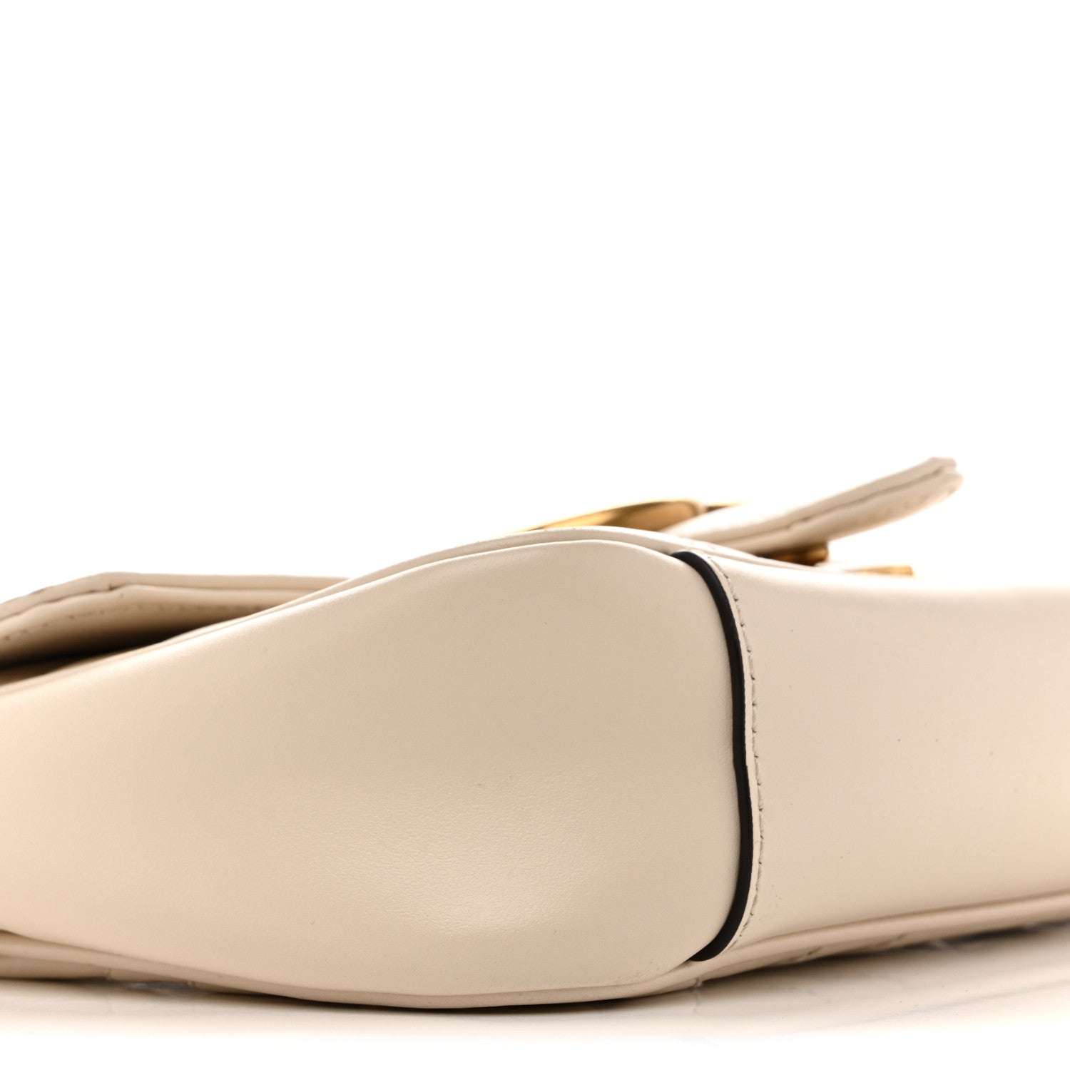 Gucci Calfskin Matelasse Mini GG Marmont Shoulder Bag White