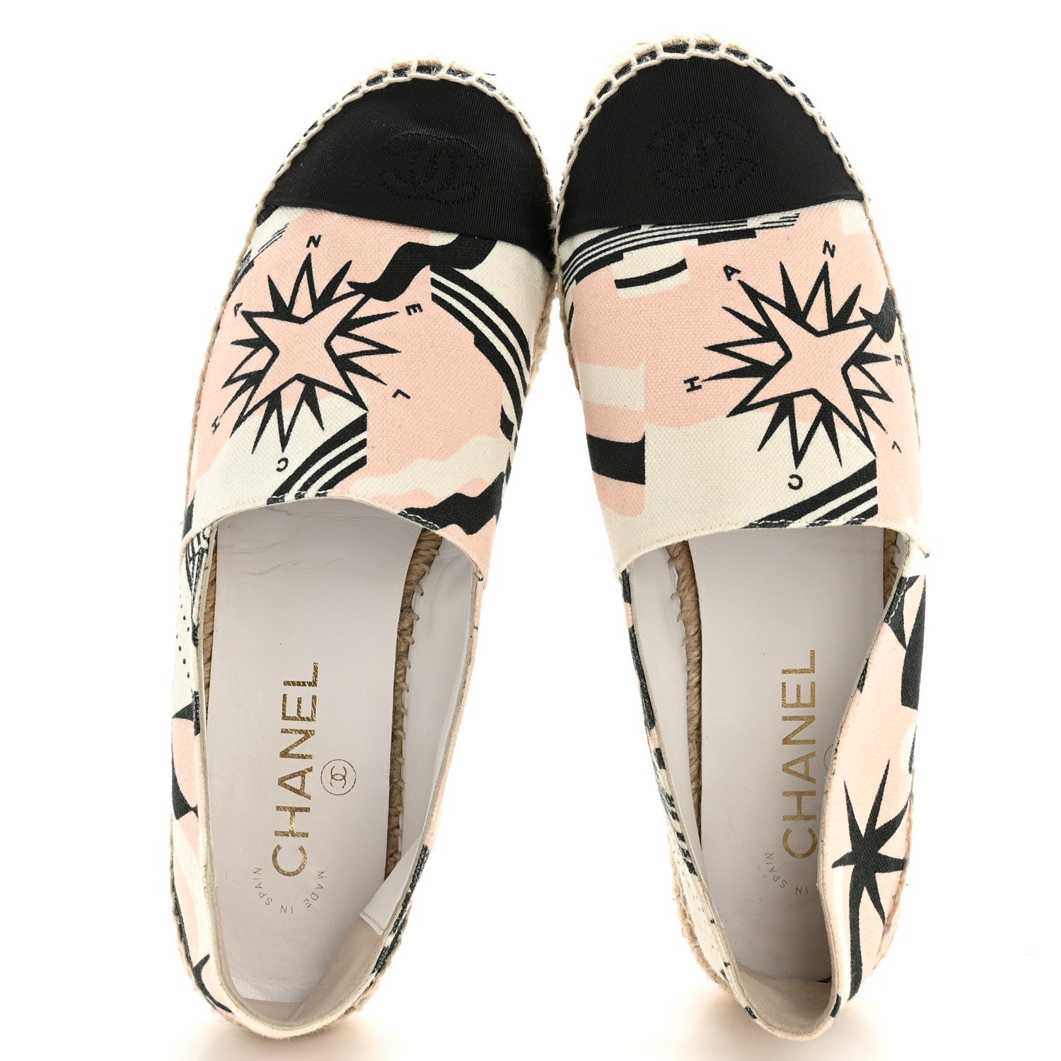 Fabric CC Espadrilles 39 Pink White Black