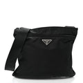Prada Nylon Vela Flat Messenger Bag Black