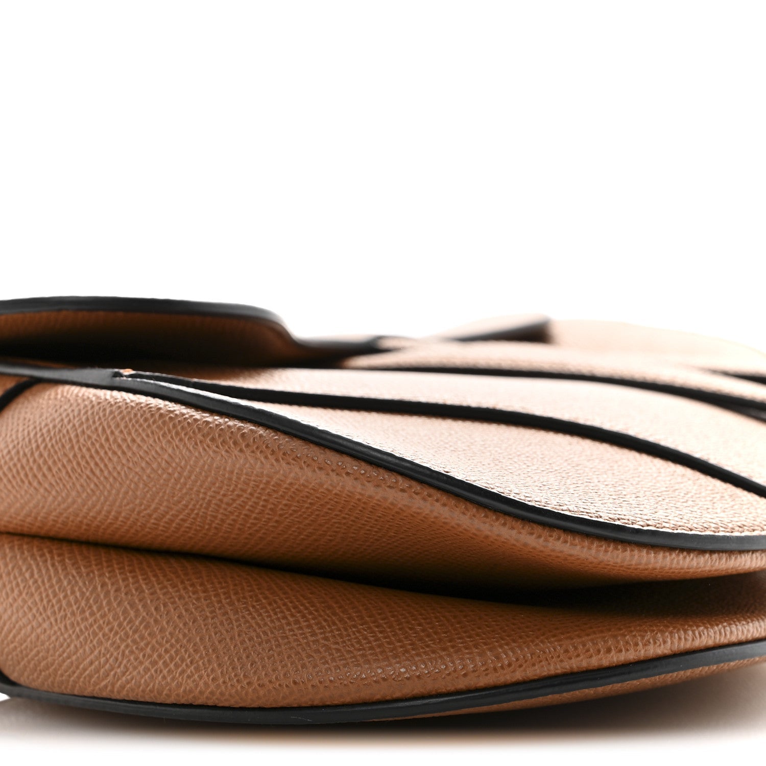 Christian Dior Grained Calfskin Saddle Bag Golden Saddle