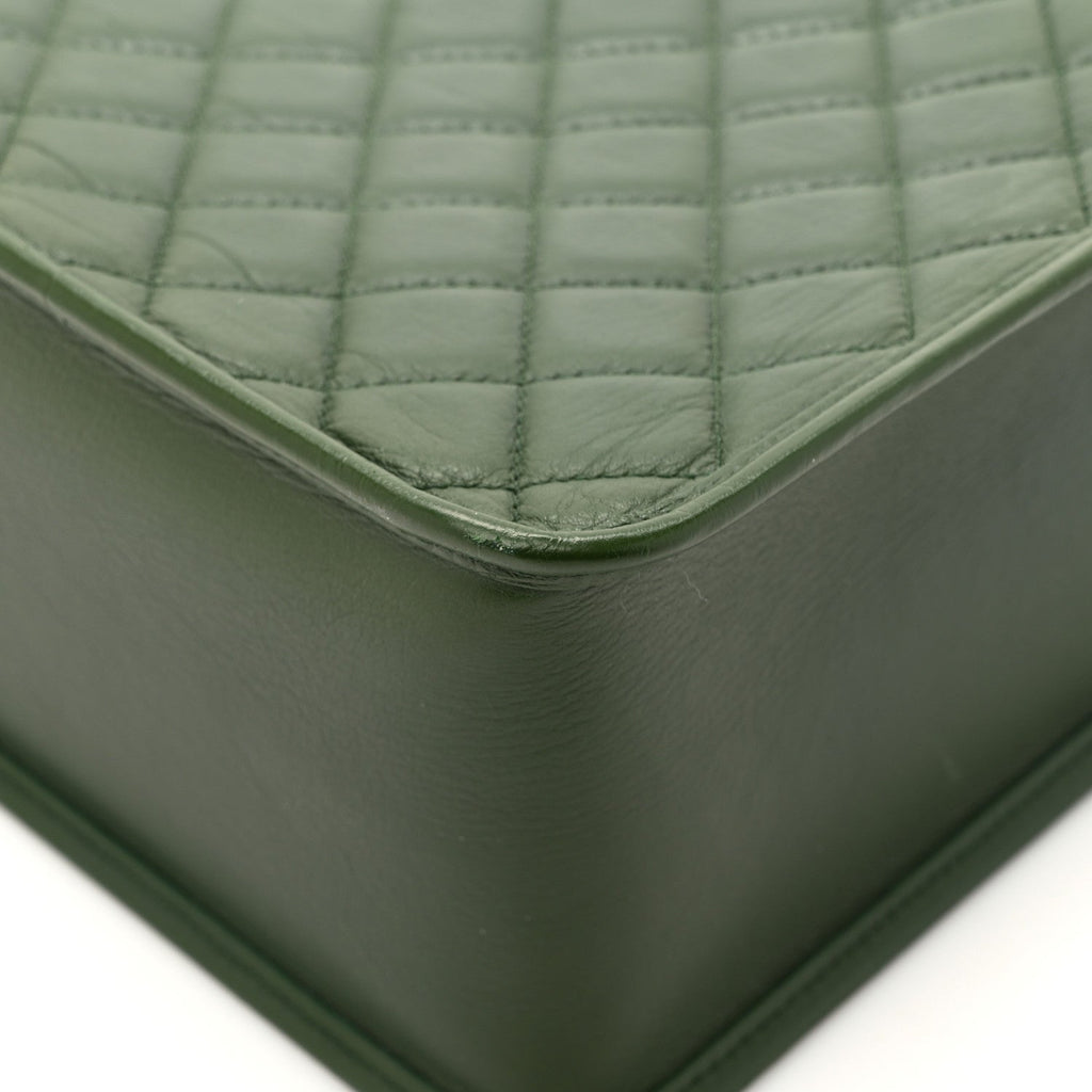 Chanel Aged Calfskin Quilted Large Working Vibe Camera Case Khaki