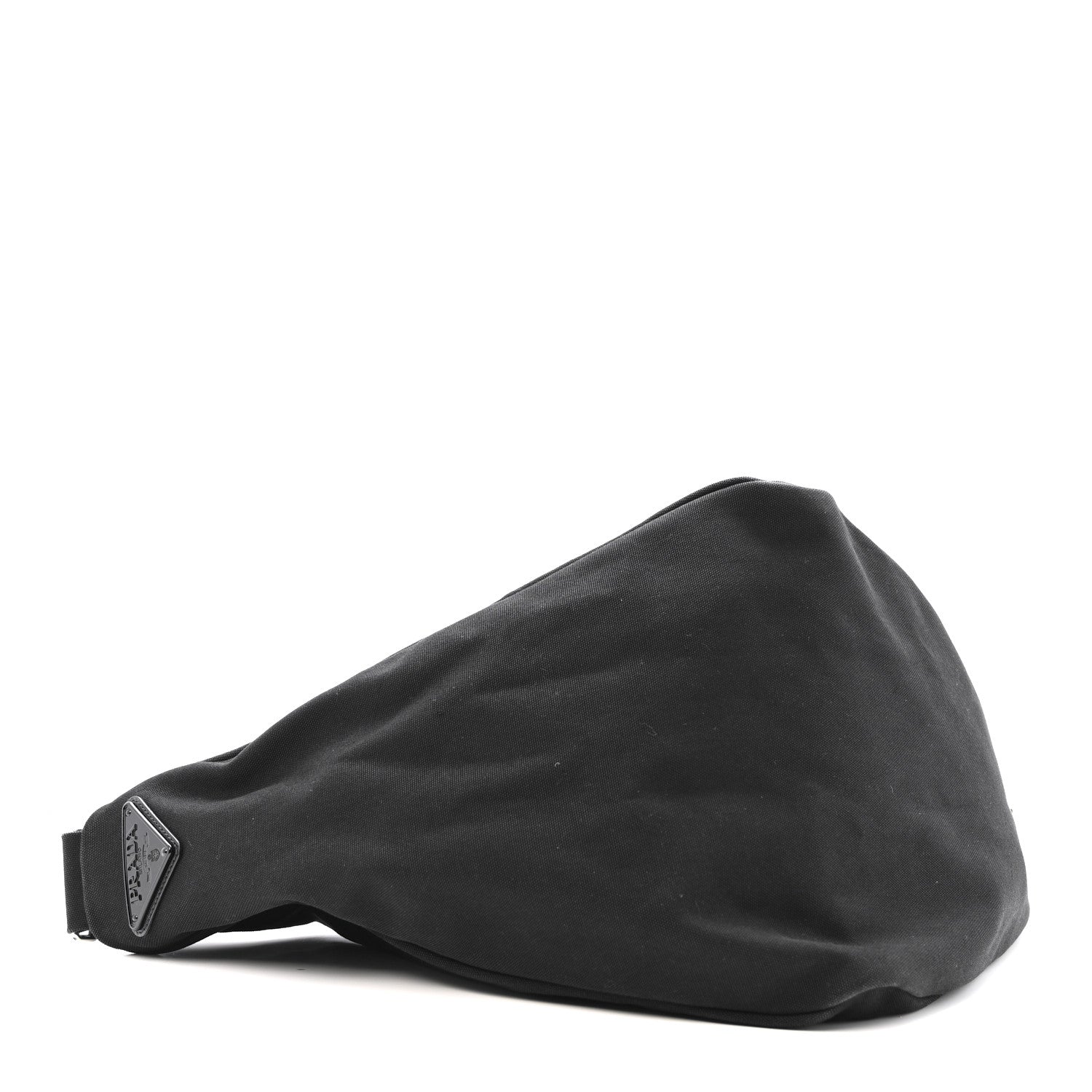 Prada Canapa Triangle Shoulder Bag Black