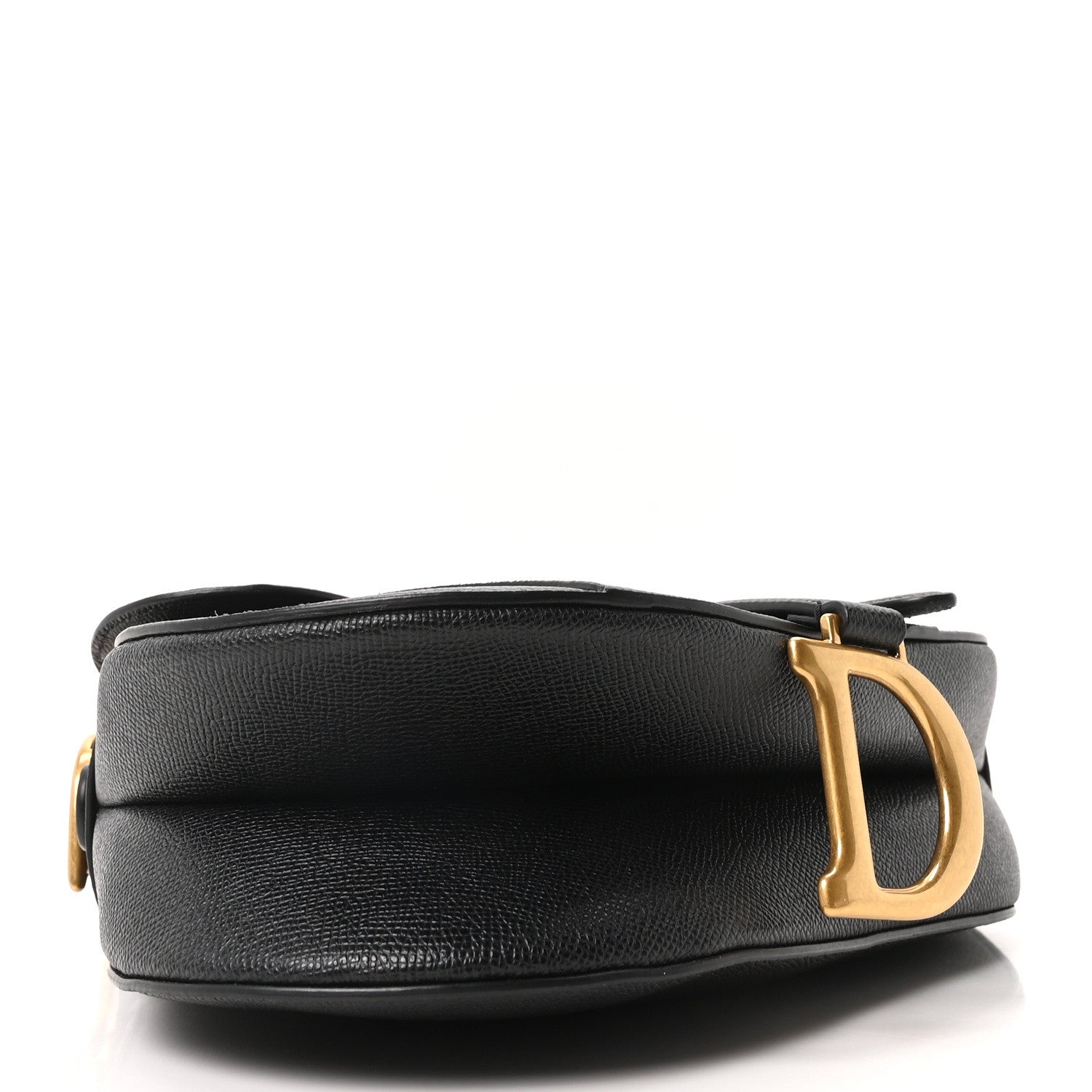 Christian Dior Grained Calfskin Saddle Bag Black