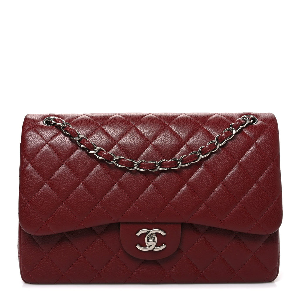 Chanel Caviar Quilted Jumbo Double Flap Burgundy