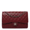 Chanel Caviar Quilted Jumbo Double Flap Burgundy