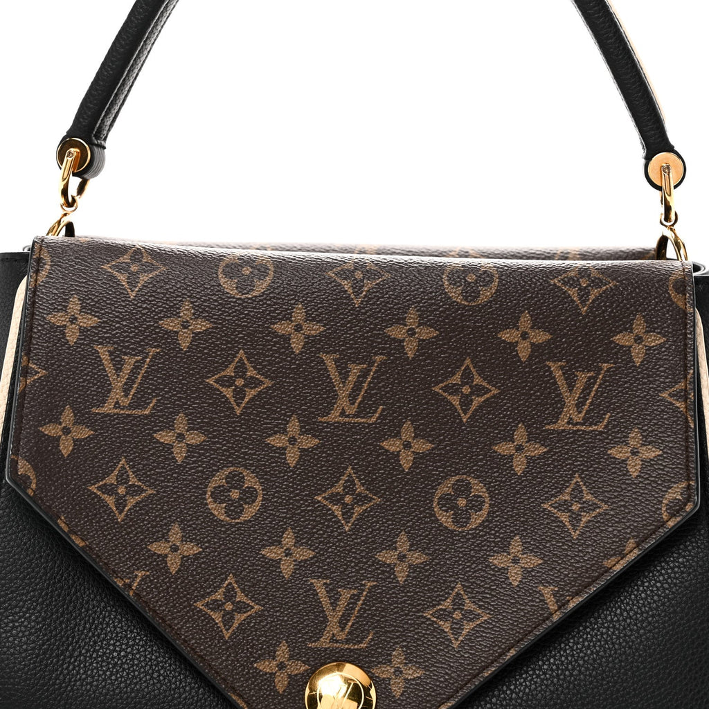 Louis Vuitton Grained Calfskin Monogram Double V Black