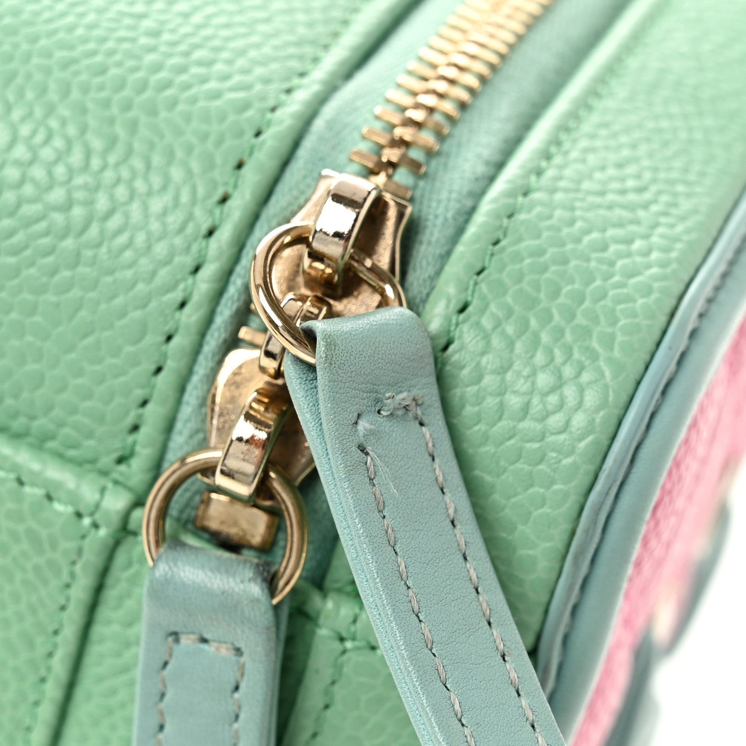 Chanel Caviar Quilted Small CC Filigree Vanity Case Pink Green Blue