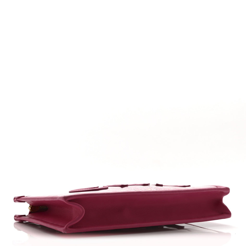 Chanel Tweed PVC Lambskin Wristlet Pouch Pink