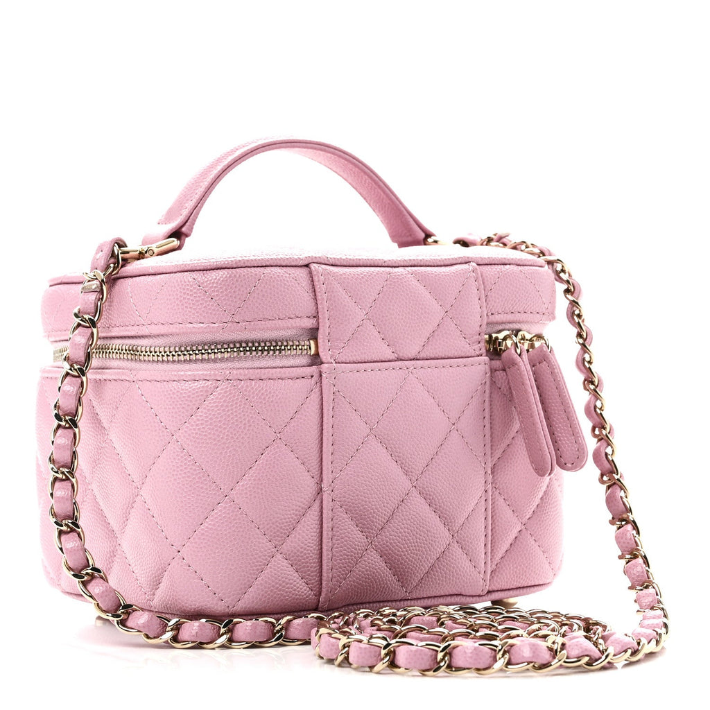 Chanel Caviar Quilted Small CC Vanity Case Pink