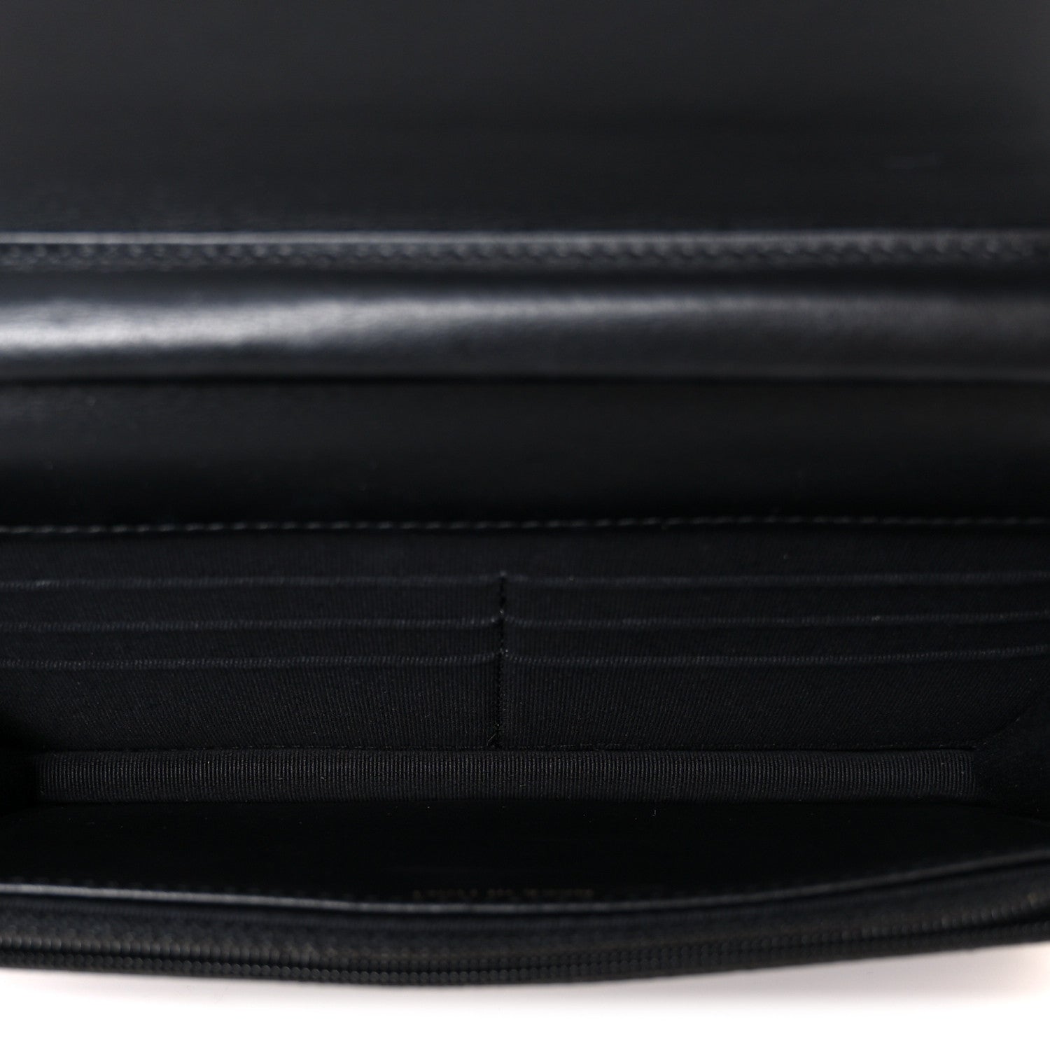 Chanel Caviar Quilted Boy Wallet On Chain WOC Black