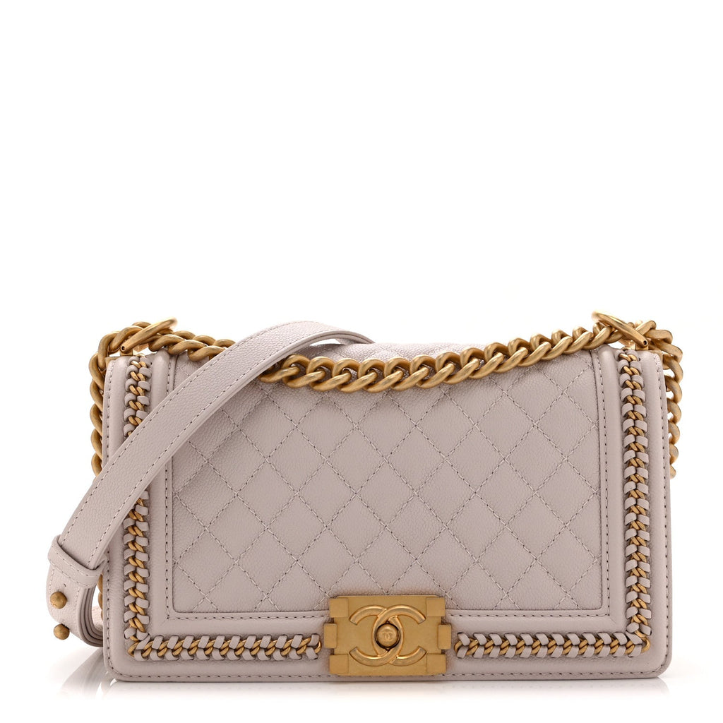 Chanel Caviar Quilted Chain Around Medium Boy Flap Light Purple