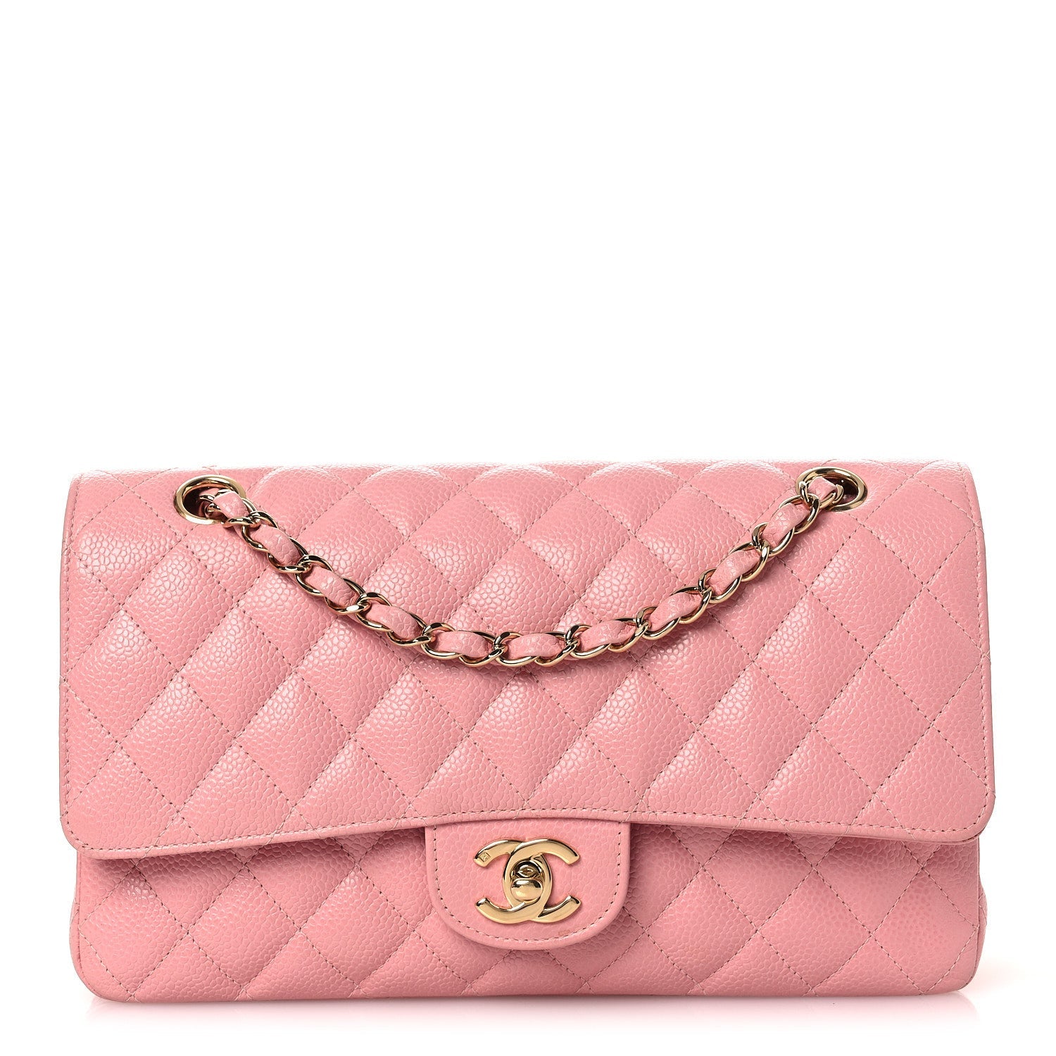 Chanel Caviar Quilted Medium Double Flap Pink