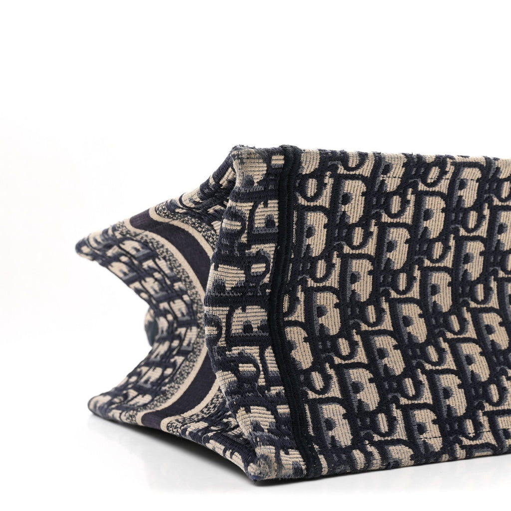 Christian Dior Oblique Small Book Tote Blue Multicolor