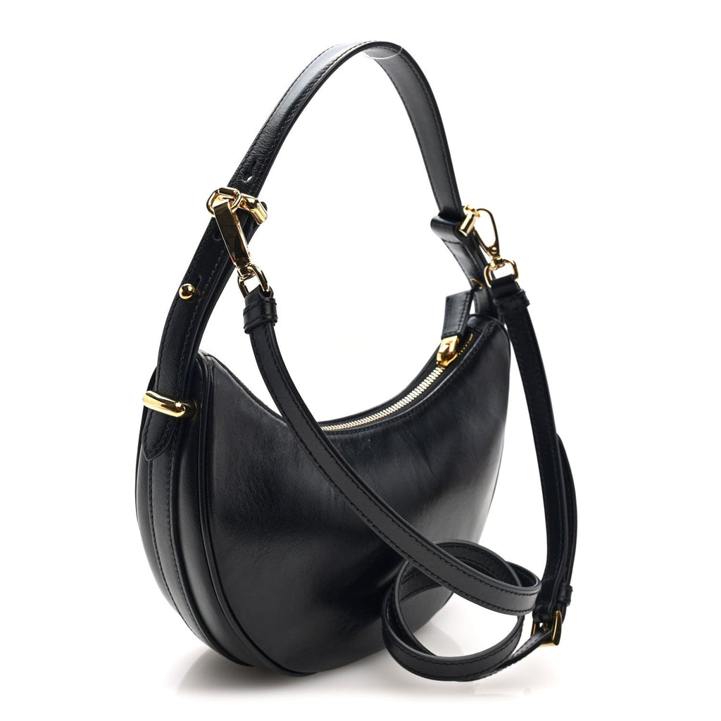 Prada Soft Calfskin Arque Shoulder Bag Black