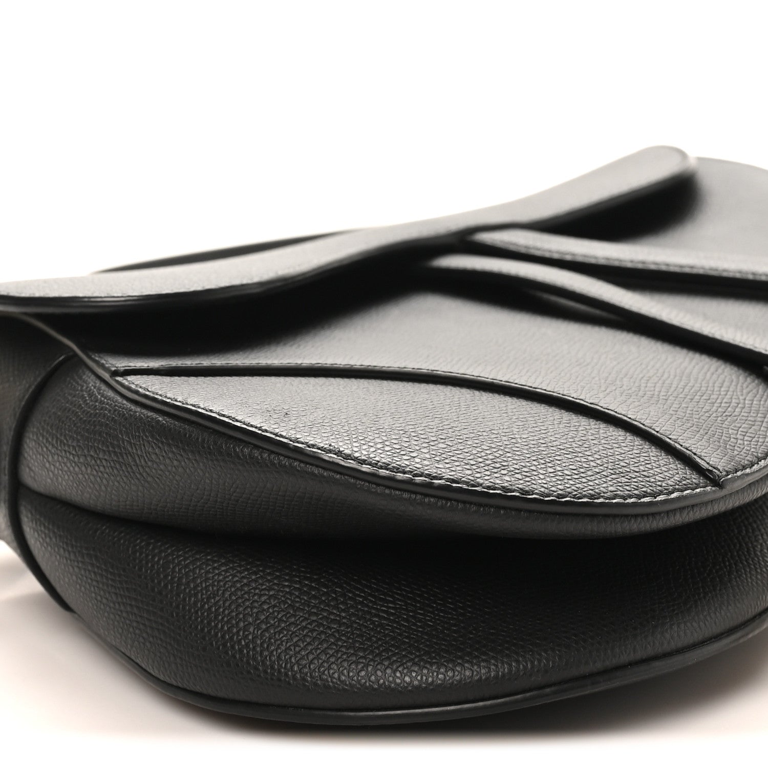 Christian Dior Grained Calfskin Saddle Bag Black