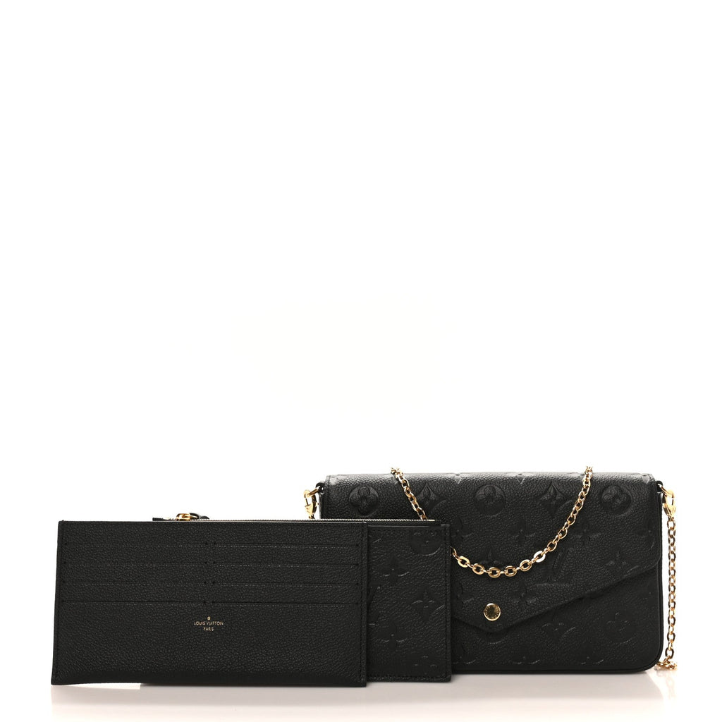 Louis Vuitton Empreinte Pochette Felicie Chain Wallet Black