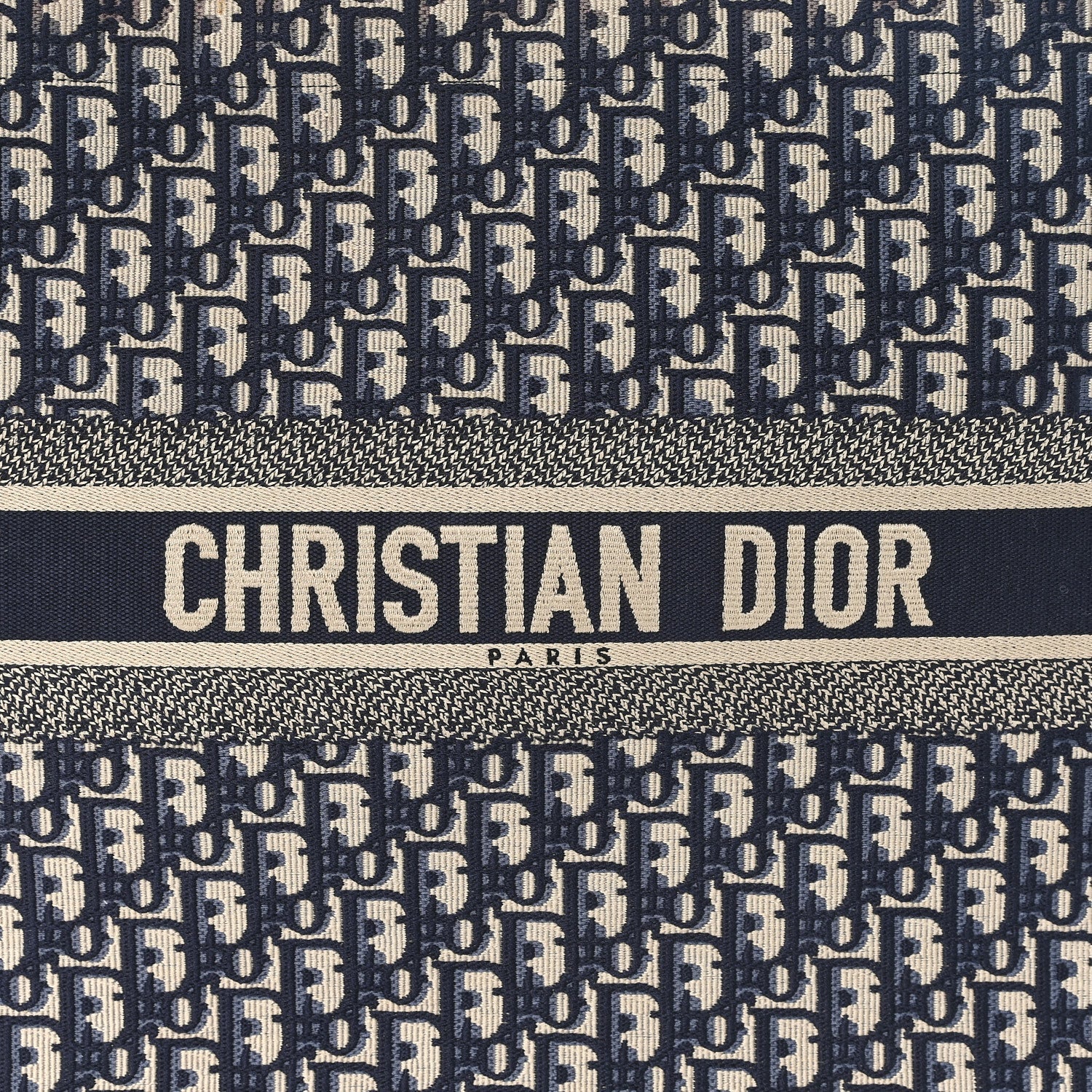 Christian Dior Oblique Large Book Tote Blue Multicolor