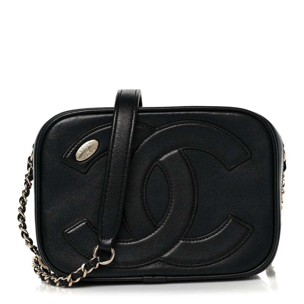 Chanel Calfskin CC Mania Camera Case Black