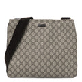 Gucci GG Supreme Monogram Medium Flat Messenger Bag Dark Brown