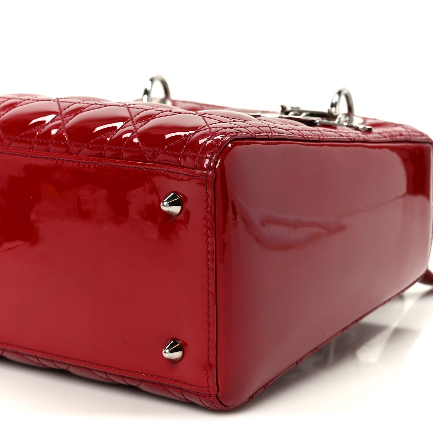 Christian Dior Patent Cannage Medium Lady Dior Red