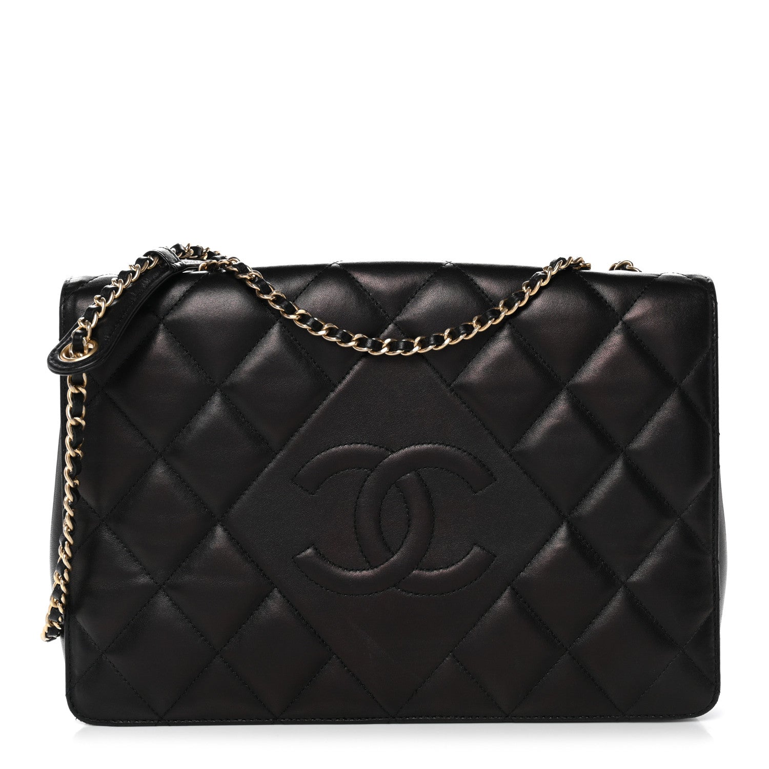 Chanel Lambskin Quilted Medium Diamond CC Flap Black