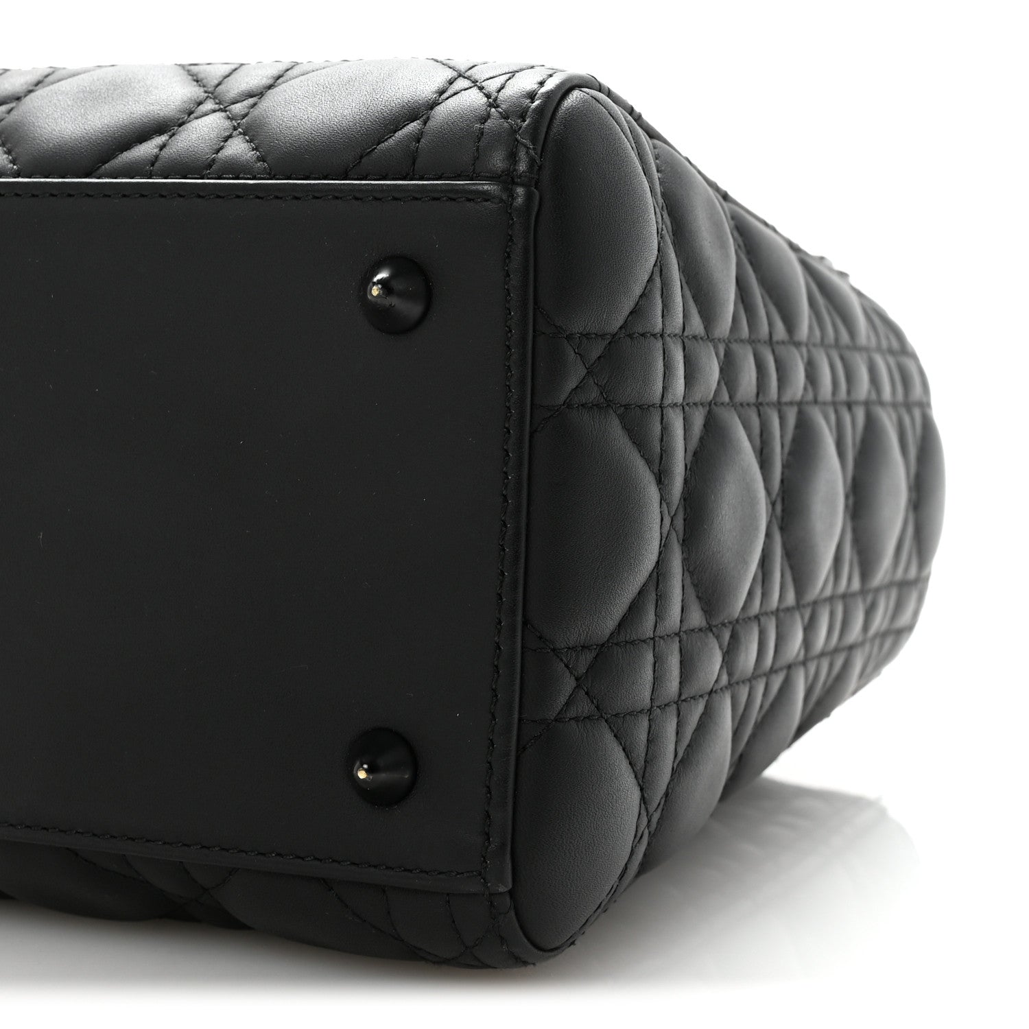 Christian Dior Ultra Matte Calfskin Cannage Medium Lady Dior Black