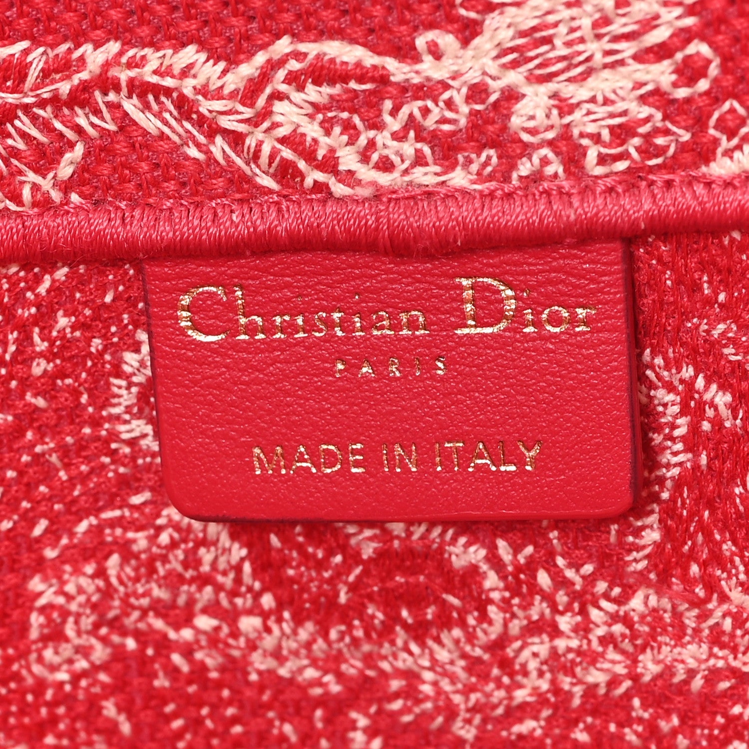 Christian Dior Canvas Embroidered Medium Dioriviera Toile De Jouy Book Tote Raspberry