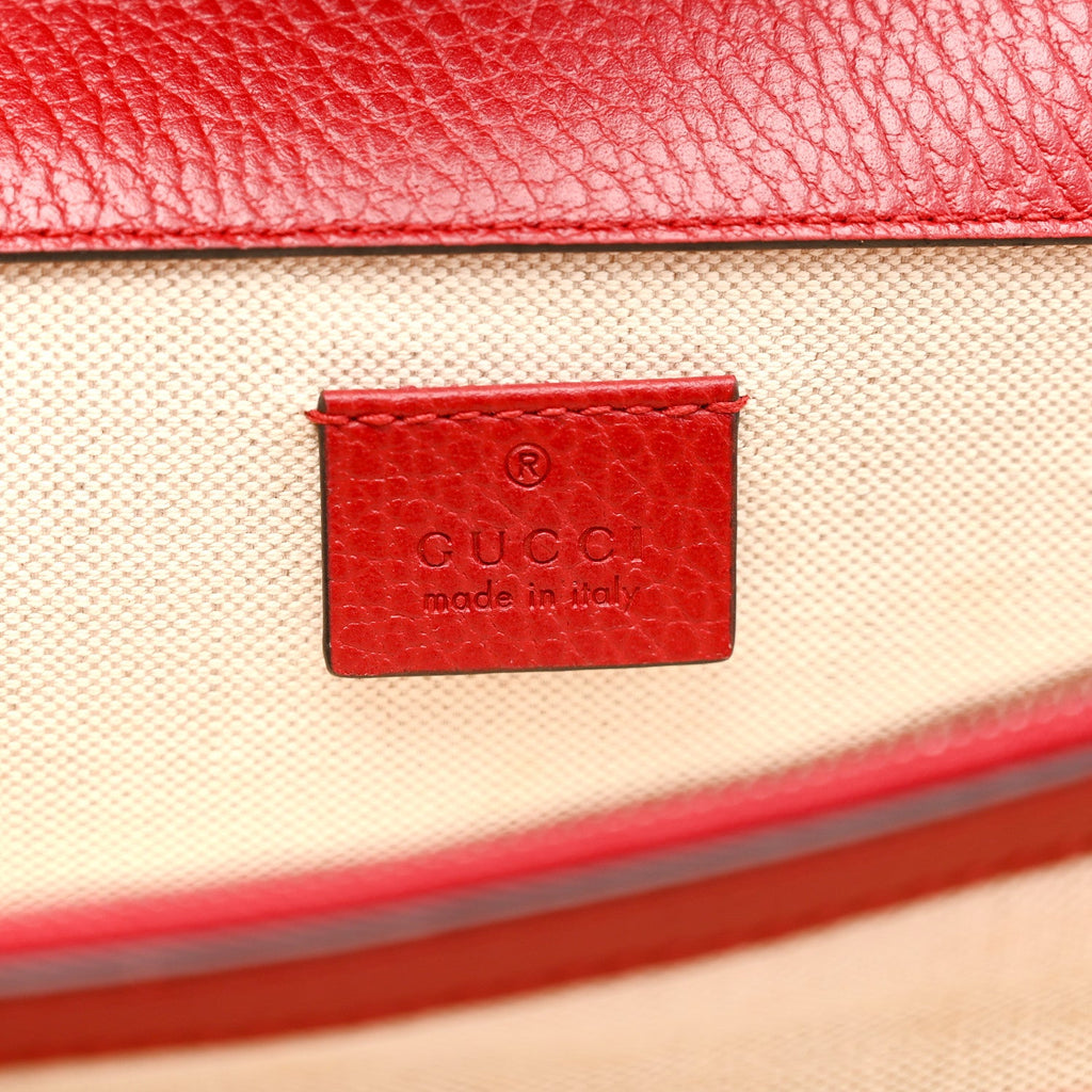 Gucci Dollar Calfskin Swarovski Crystal Small Dionysus Shoulder Bag Hibiscus Red