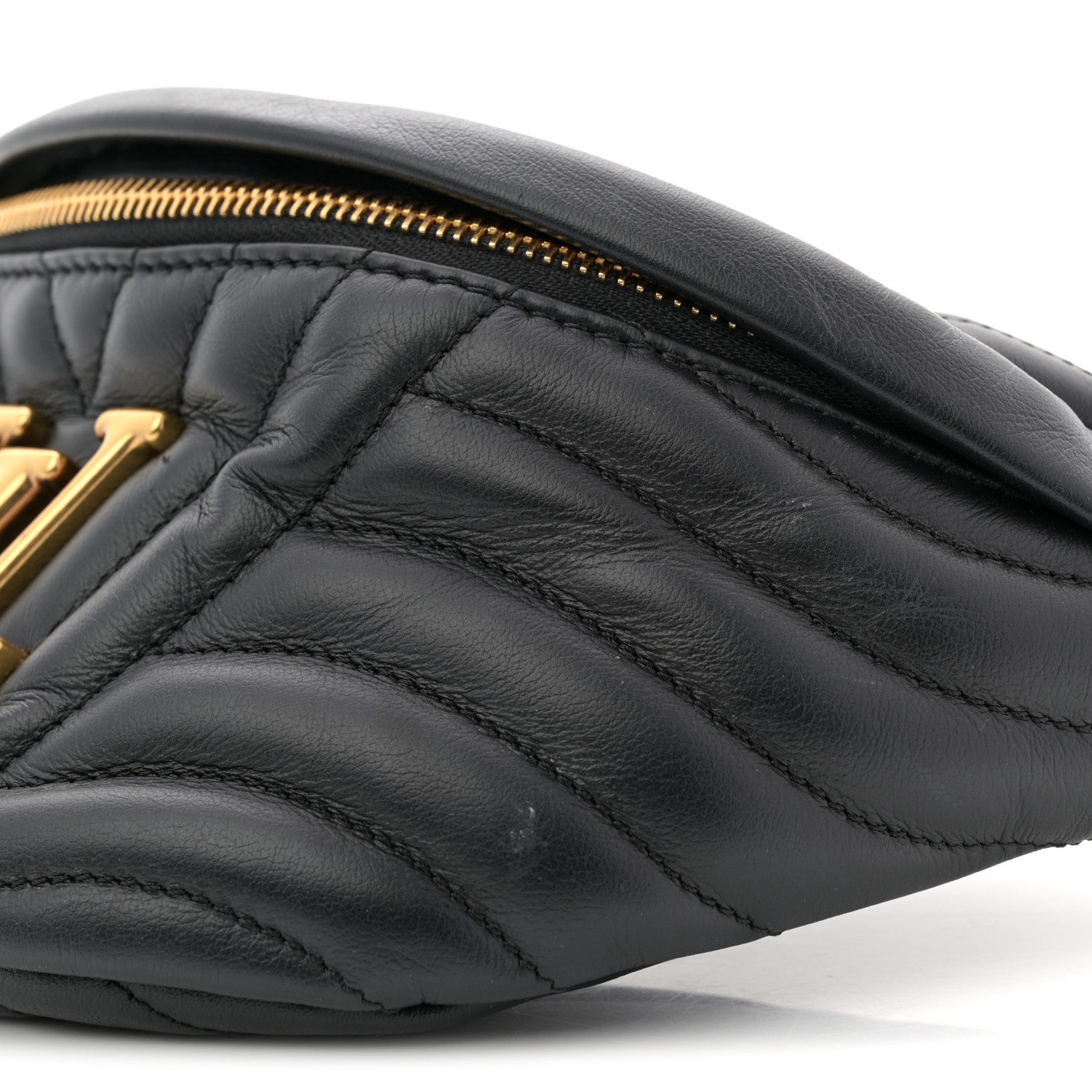 Louis Vuitton Calfskin Quilted New Wave Bumbag Black