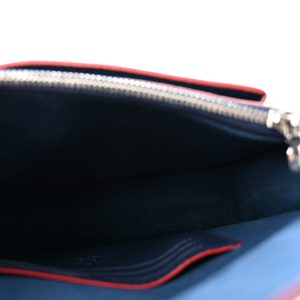 Louis Vuitton Soft Calfskin My Lockme Chain Pochette Marine Rouge