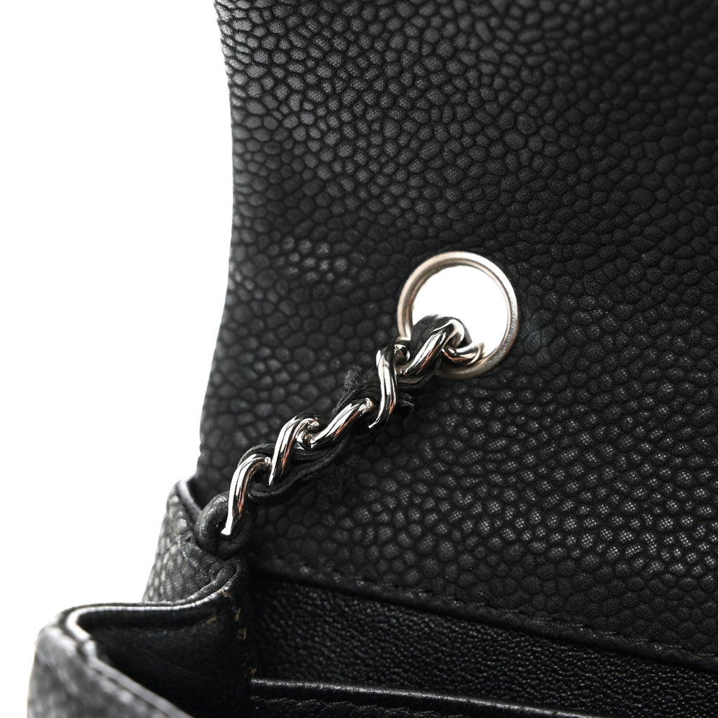 Chanel Iridescent Caviar Quilted Extra Mini Flap Black