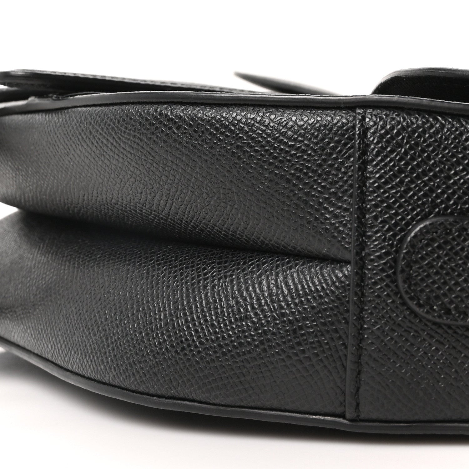 Christian Dior Grained Calfskin Saddle Bag Black