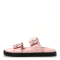 Louis Vuitton Lambskin Embossed Monogram Sunset Comfort Flat Sandals 38 Pink