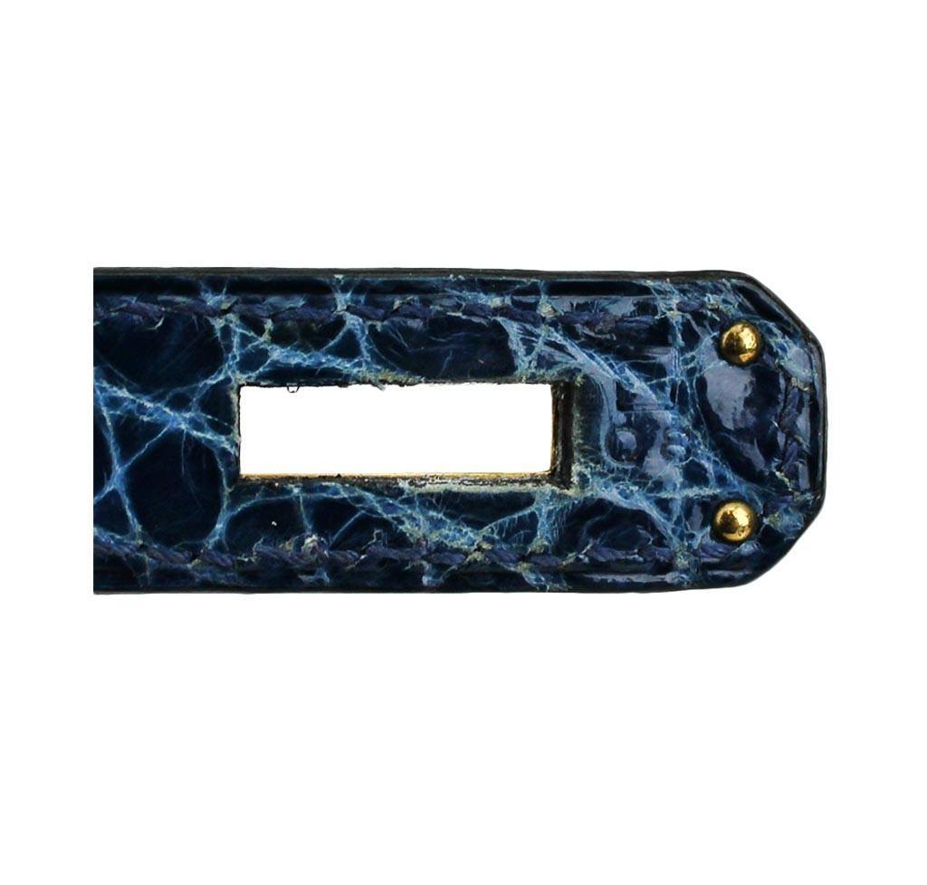 Hermès Kelly 32 Blue Roi Niloticus Crocodile Bag
