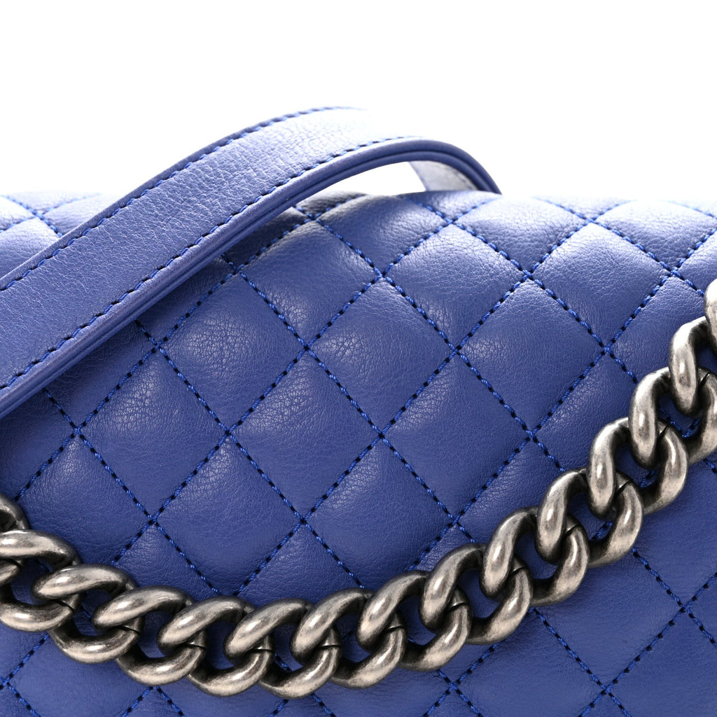 Chanel Calfskin Quilted Medium Boy Flap Blue