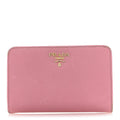 Prada Saffiano Metal Compact Wallet Geranio