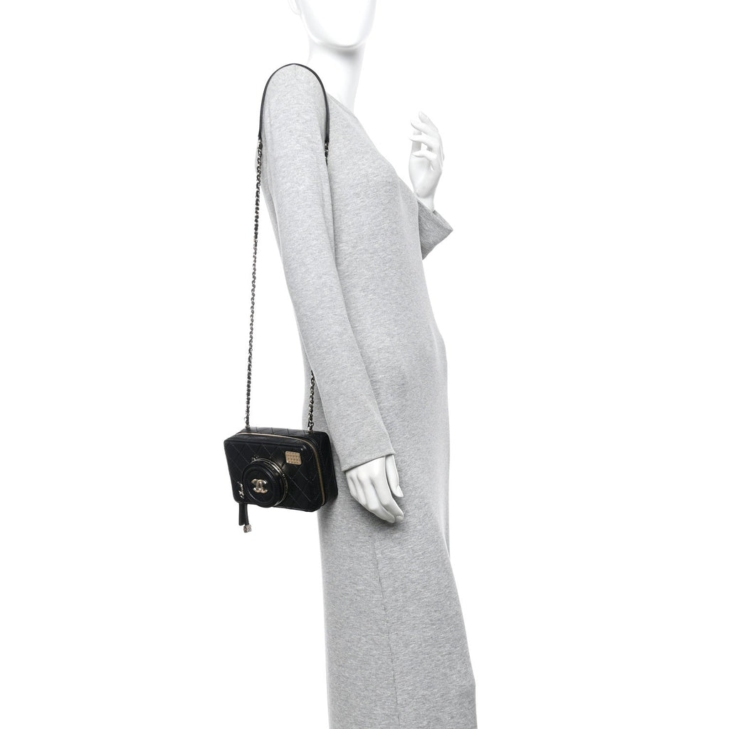 Chanel Lambskin Quilted Coco Click Bag Black