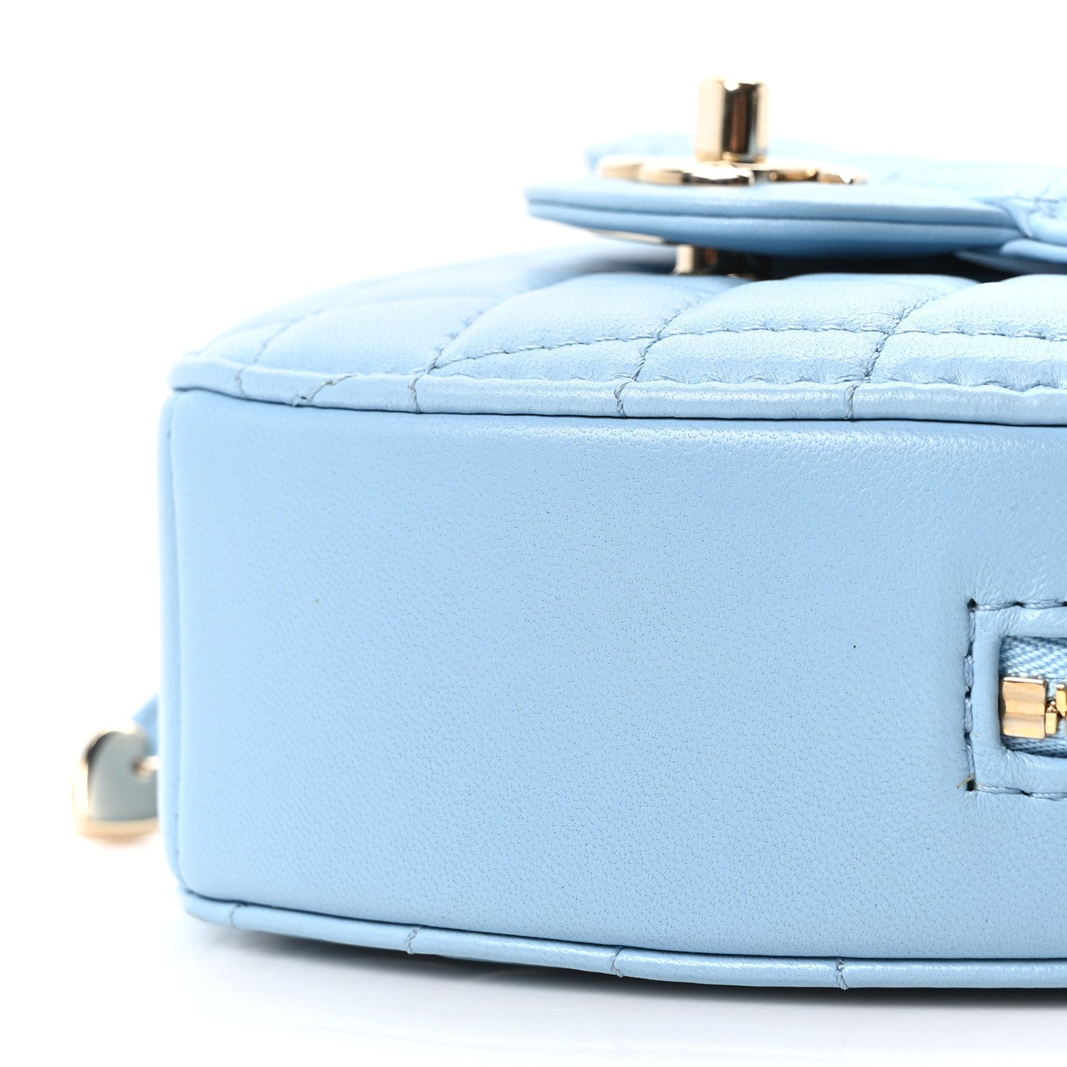 Chanel Lambskin Quilted CC In Love Heart Bag Light Blue