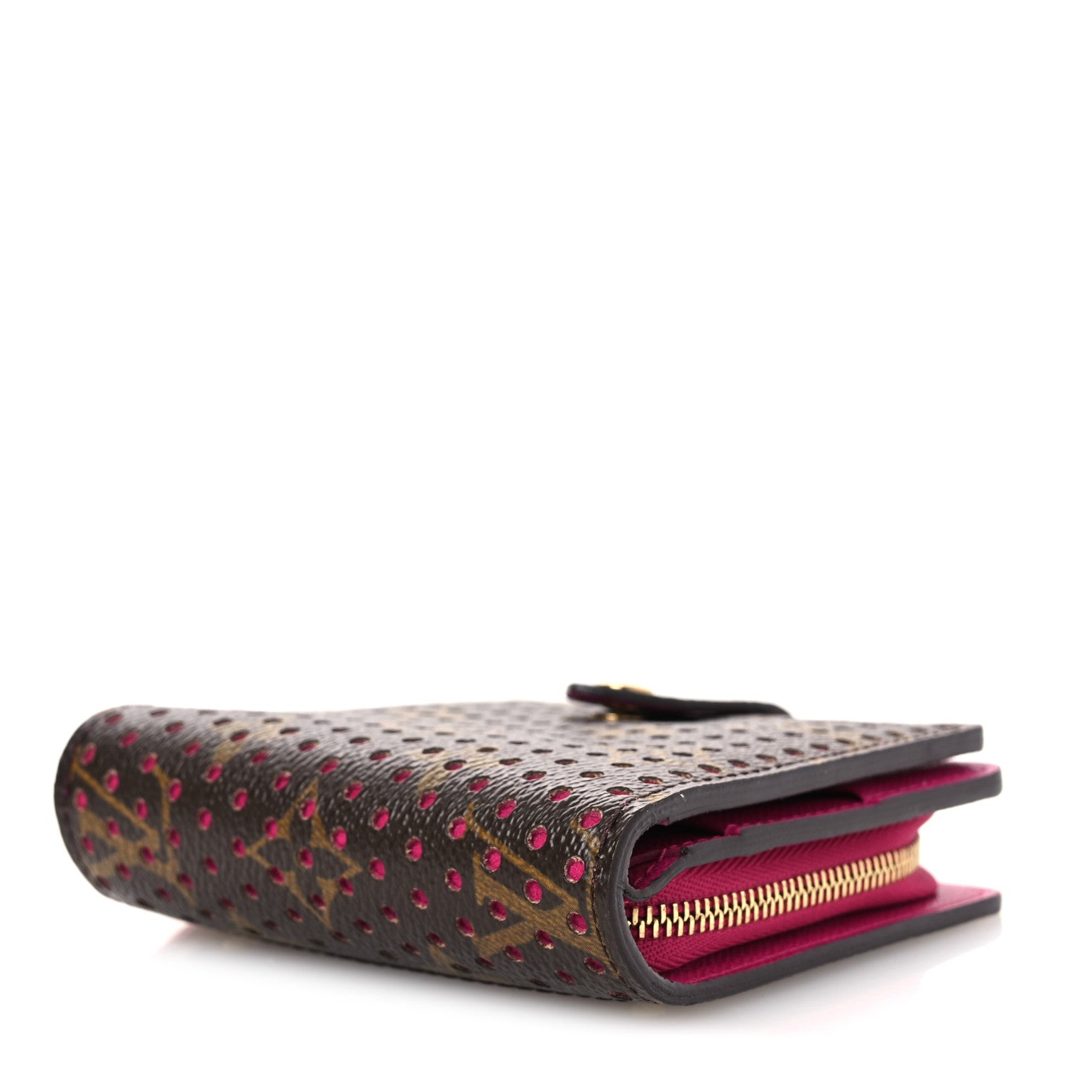 Louis Vuitton Monogram Perforated Compact Zipped Wallet Fuchsia