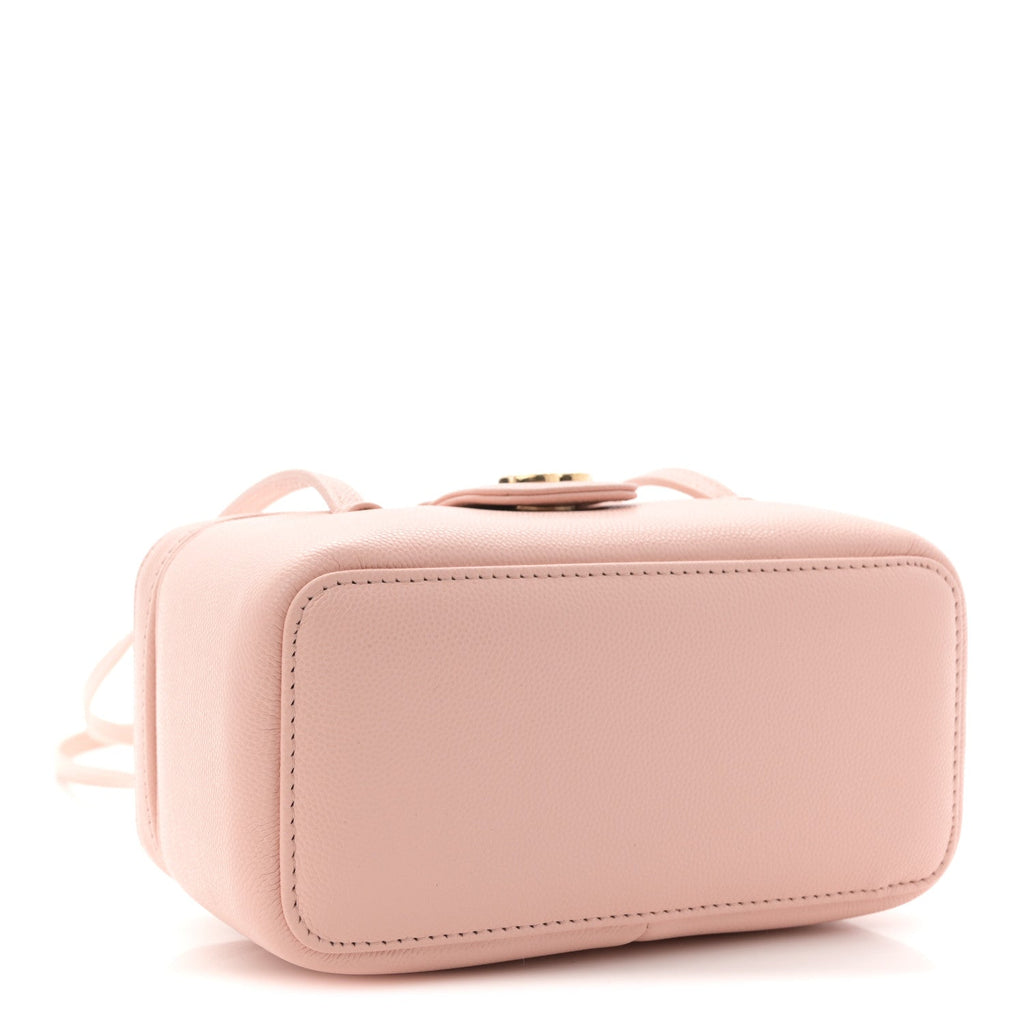 Chanel Shiny Caviar Preppy Coco Long Vanity With Strap Light Pink
