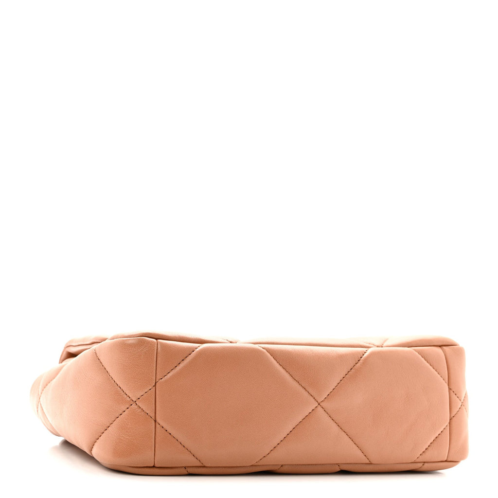 Chanel Lambskin Quilted Medium Chanel 19 Flap Brown