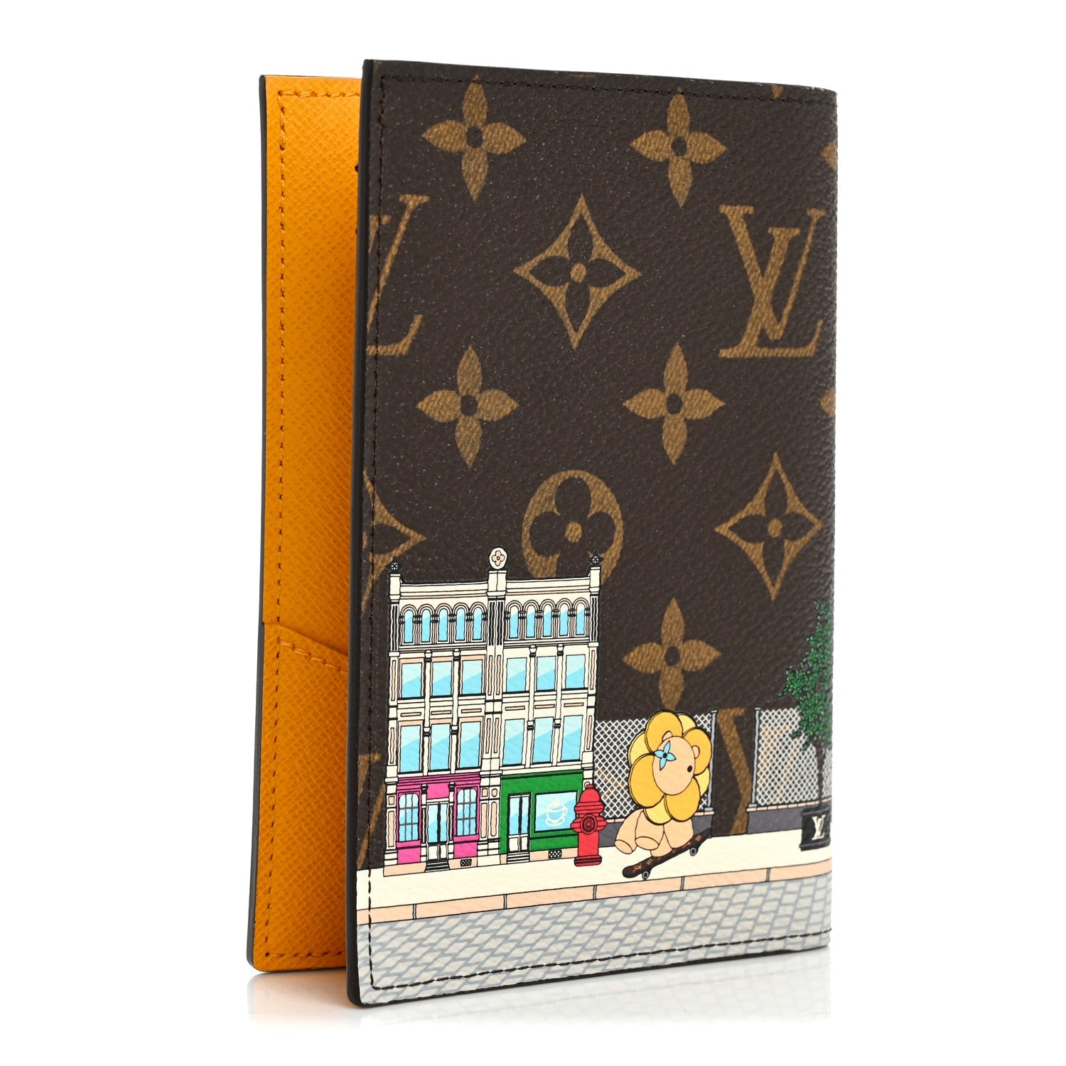Louis Vuitton Monogram 2022 Christmas Animation New York Soho Passport Cover Yellow