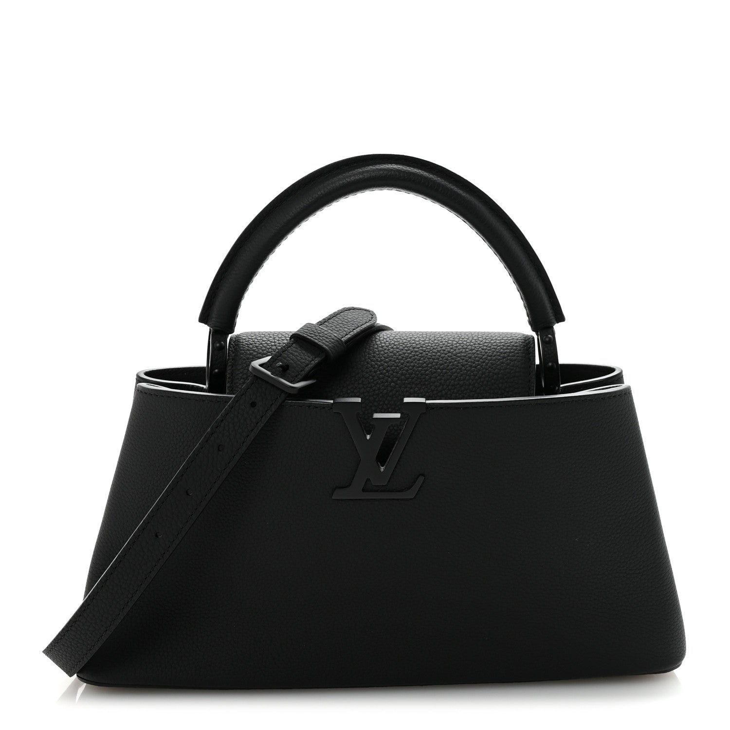 Louis Vuitton Taurillon Capucines East West MM Matte Black