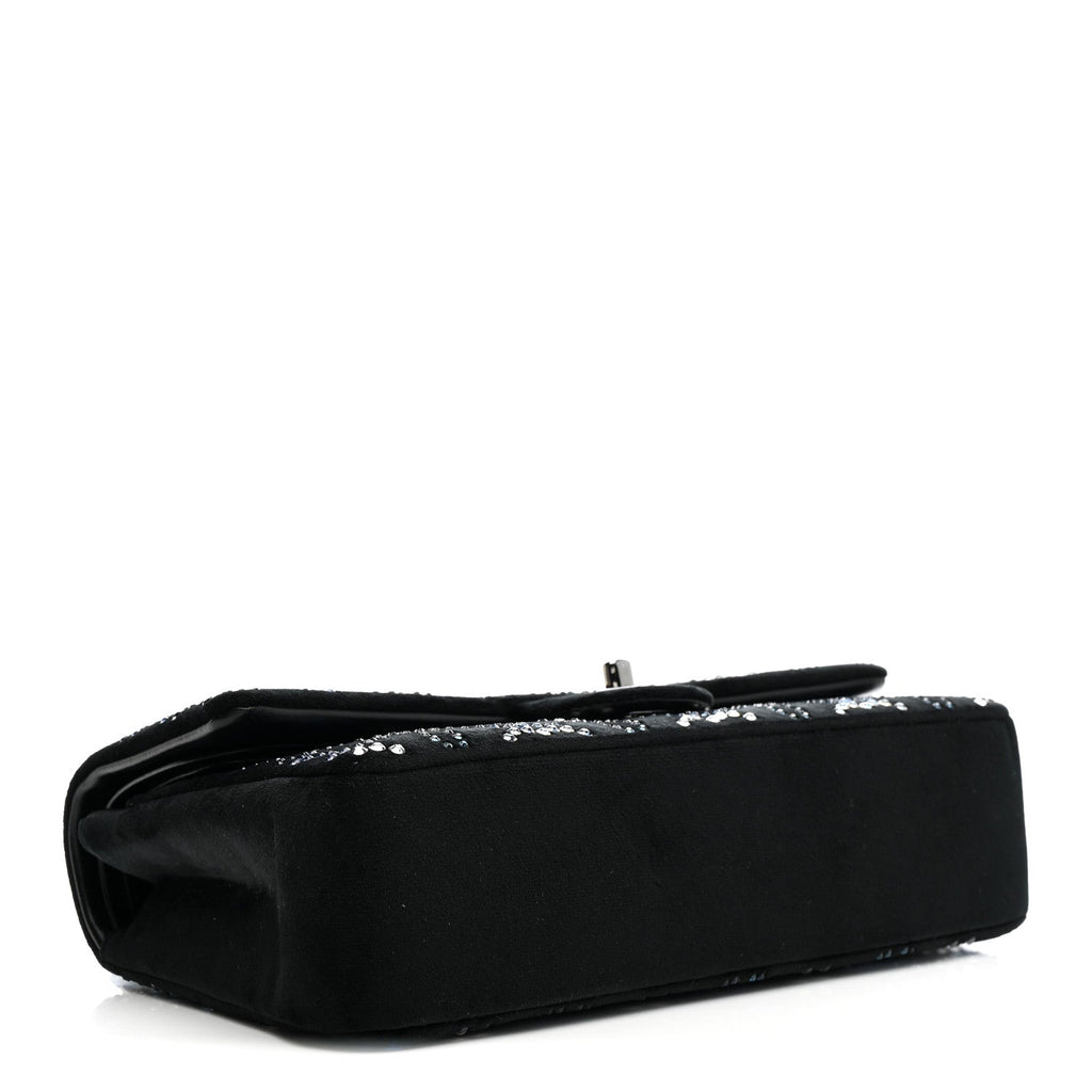 Chanel Velvet Crystal Medium Double Flap Black