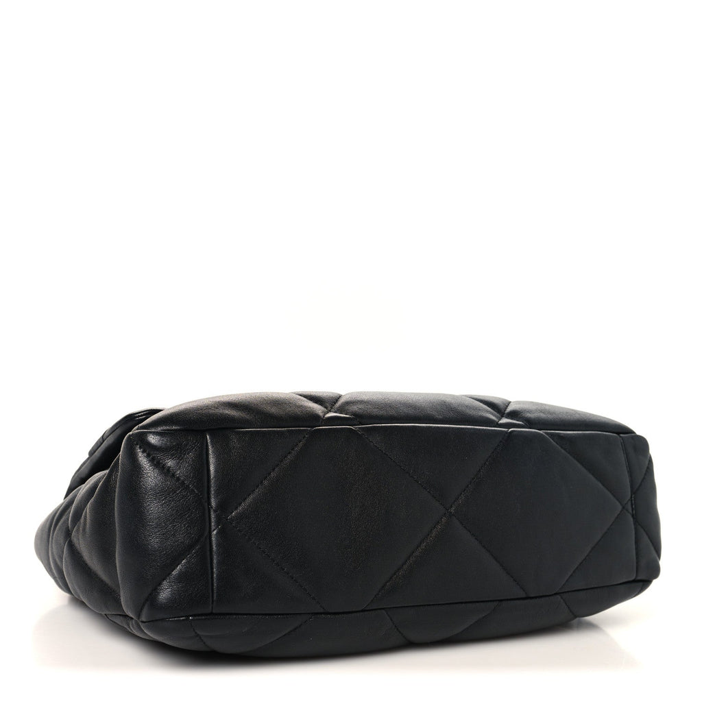 Chanel Lambskin Quilted Large Chanel 19 Flap Black