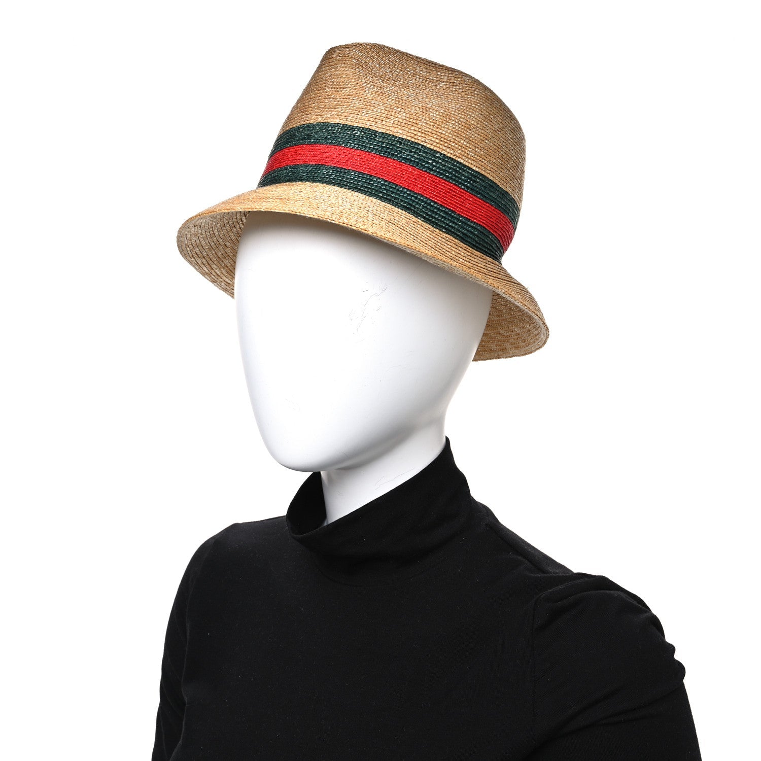 Gucci Abaca Straw Web Fedora Hat M