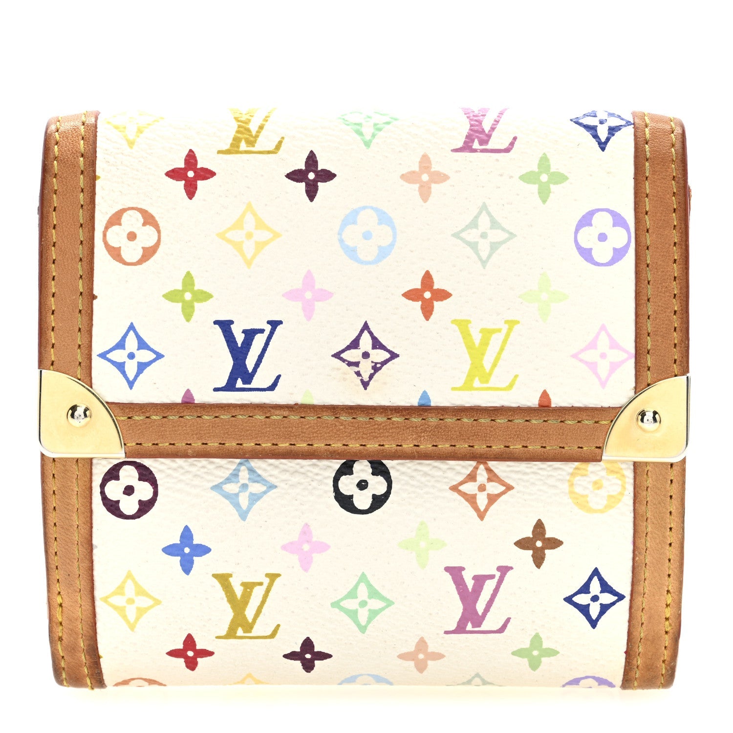 Louis Vuitton Monogram Multicolor Porte-Monnaie Billets Wallet White