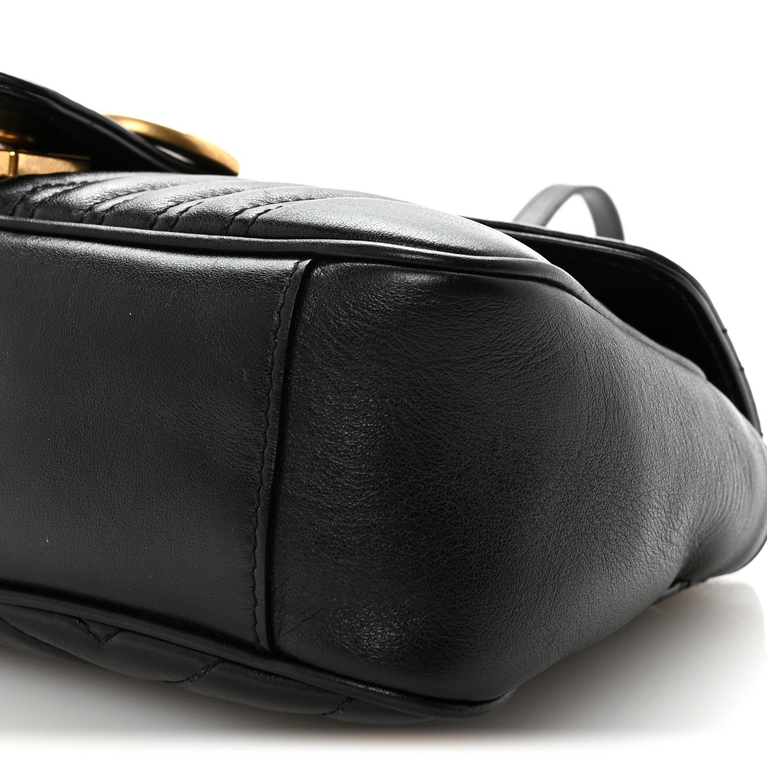 Gucci Calfskin Matelasse Small GG Marmont Shoulder Bag Black