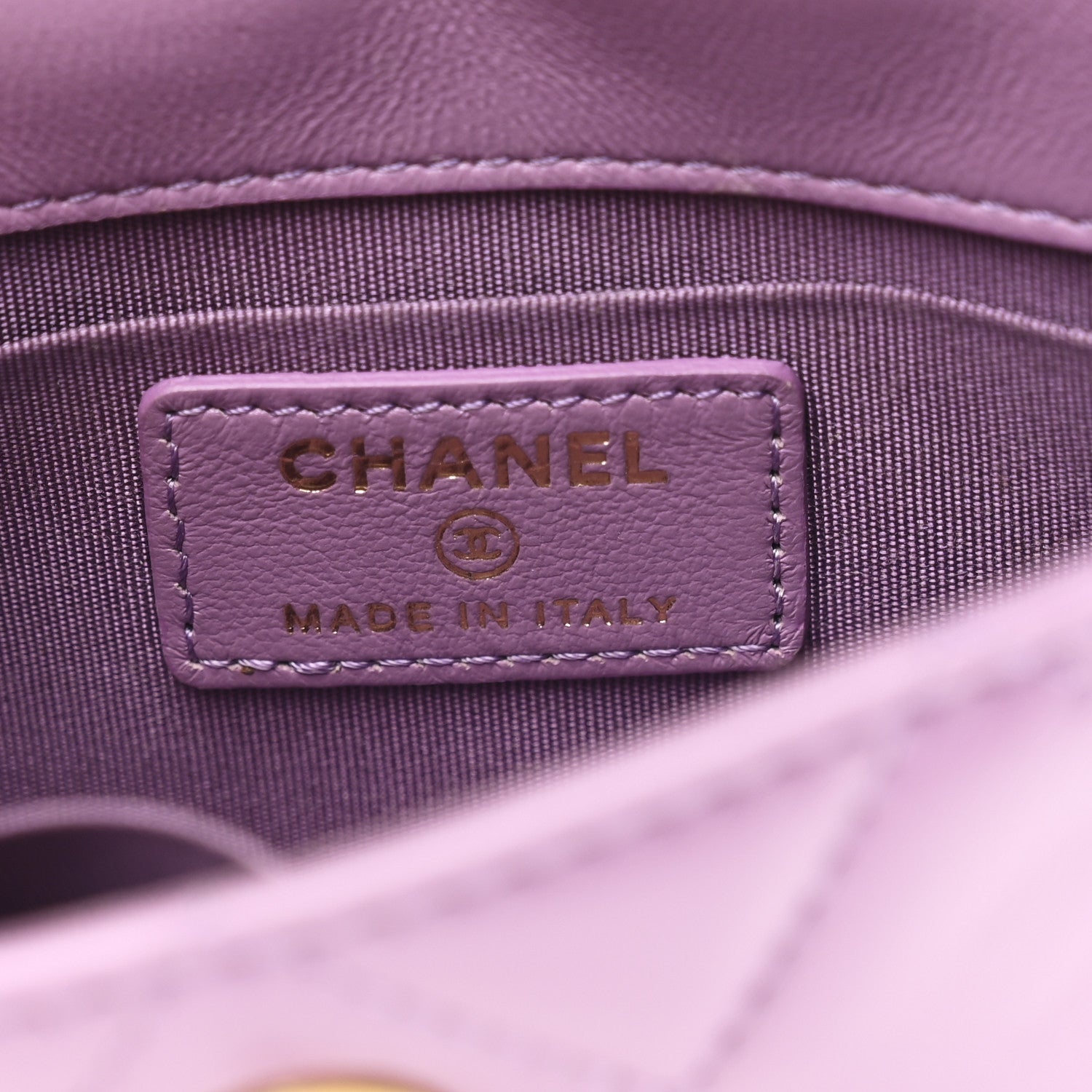 Chanel Shiny Lambskin Quilted Extra Mini Flap Purple